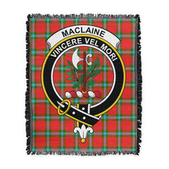 Scottish Tartan MacLaine of Loch Buie Hunting Ancient Clan Woven Blanket Crest Style