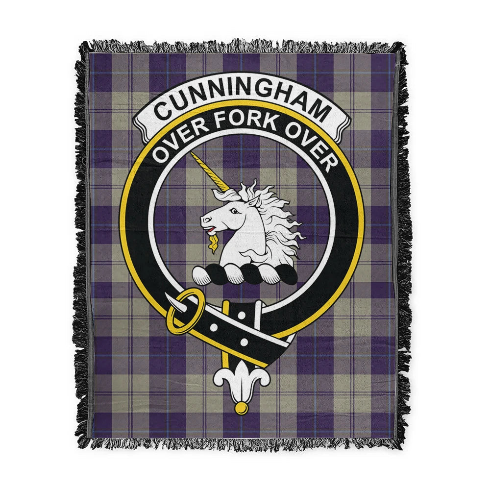 Scottish Tartan Cunningham Dress Blue Dancers Clan Woven Blanket Crest Style