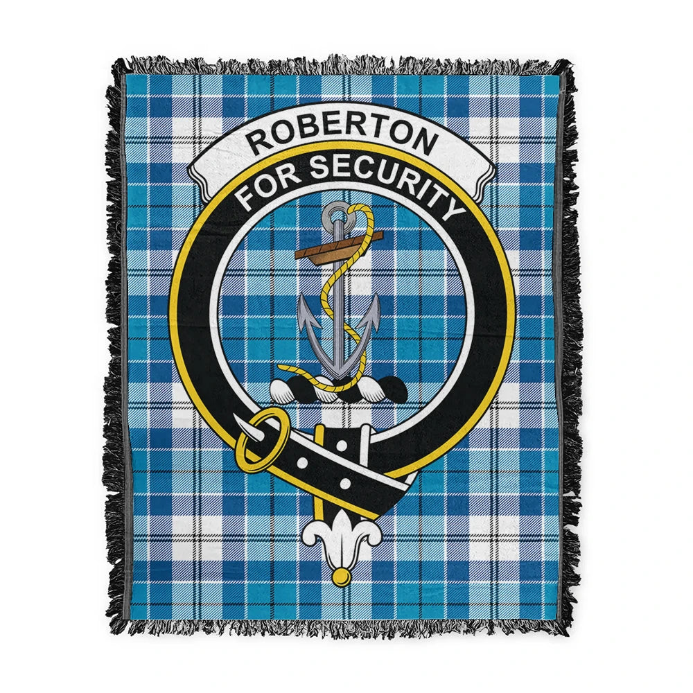 Scottish Tartan Roberton Clan Woven Blanket Crest Style