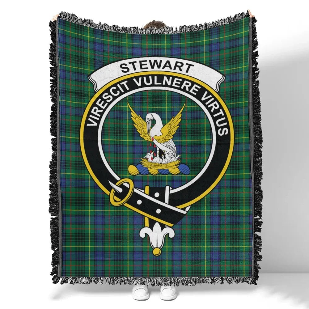 Scottish Tartan Stewart Hunting Modern Clan Woven Blanket Crest Style