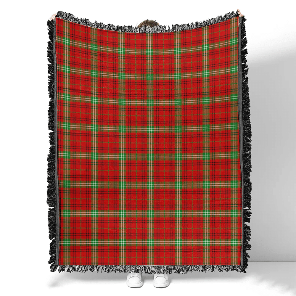 Scottish Tartan Morrison Red Modern Clan Woven Blanket Plaid Style