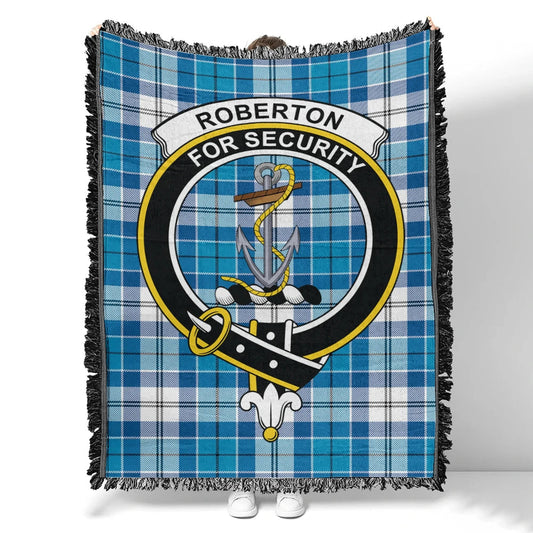 Scottish Tartan Roberton Clan Woven Blanket Crest Style