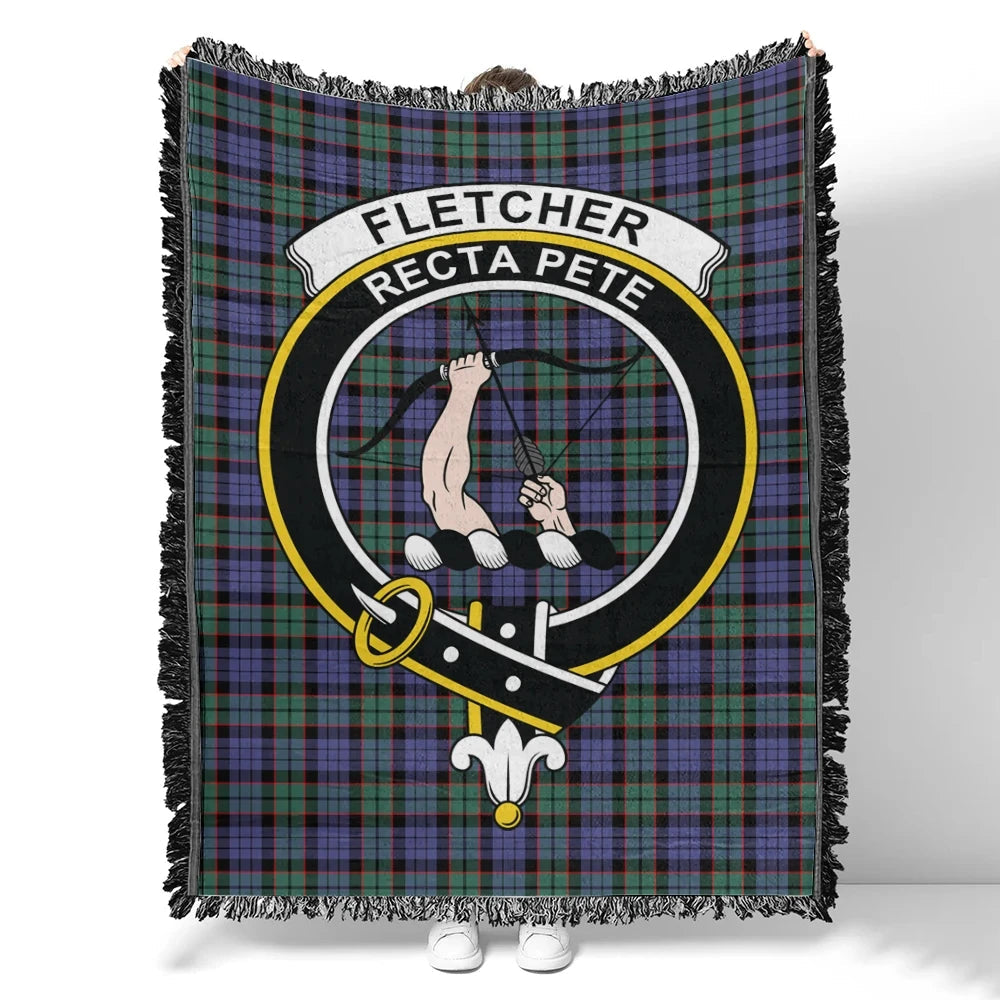 Scottish Tartan Fletcher Modern Clan Woven Blanket Crest Style