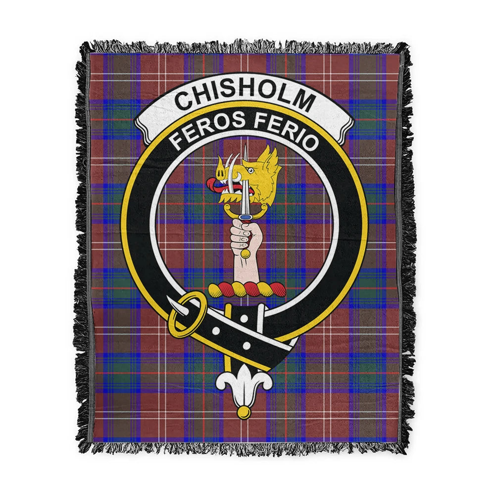 Scottish Tartan Chisholm Hunting Modern Clan Woven Blanket Crest Style