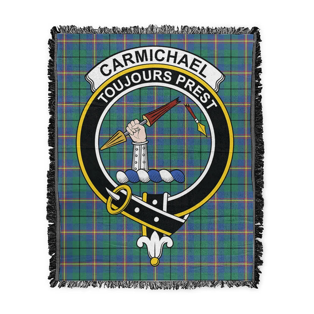 Scottish Tartan Carmichael Ancient Clan Woven Blanket Crest Style