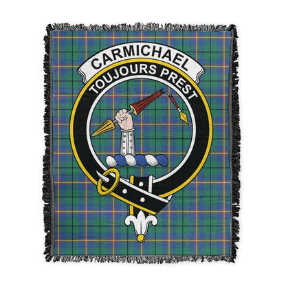 Scottish Tartan Carmichael Ancient Clan Woven Blanket Crest Style