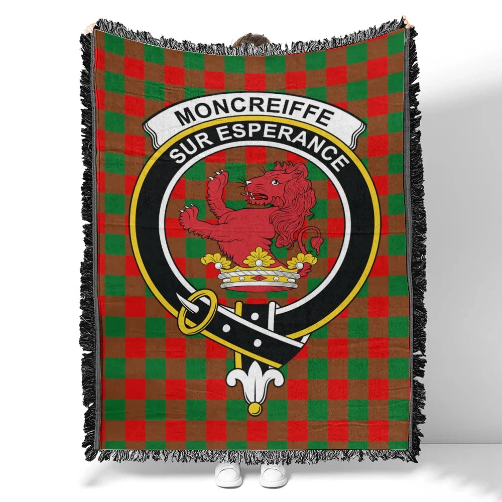 Scottish Tartan Moncrieffe Clan Woven Blanket Crest Style