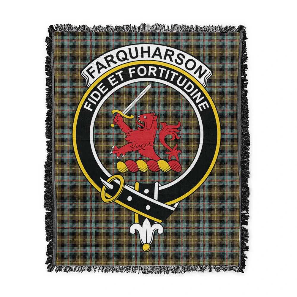 Scottish Tartan Farquharson Weathered Clan Woven Blanket Crest Style