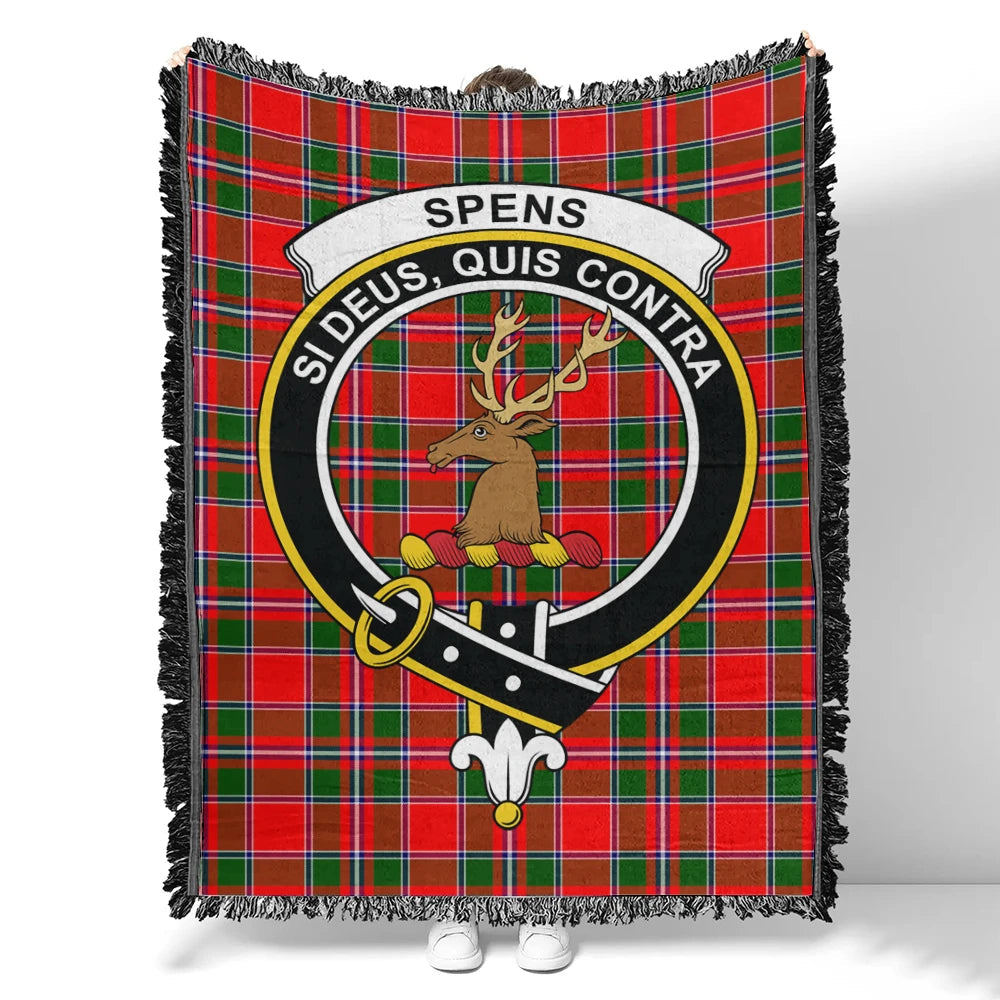 Scottish Tartan Spens Modern Clan Woven Blanket Crest Style