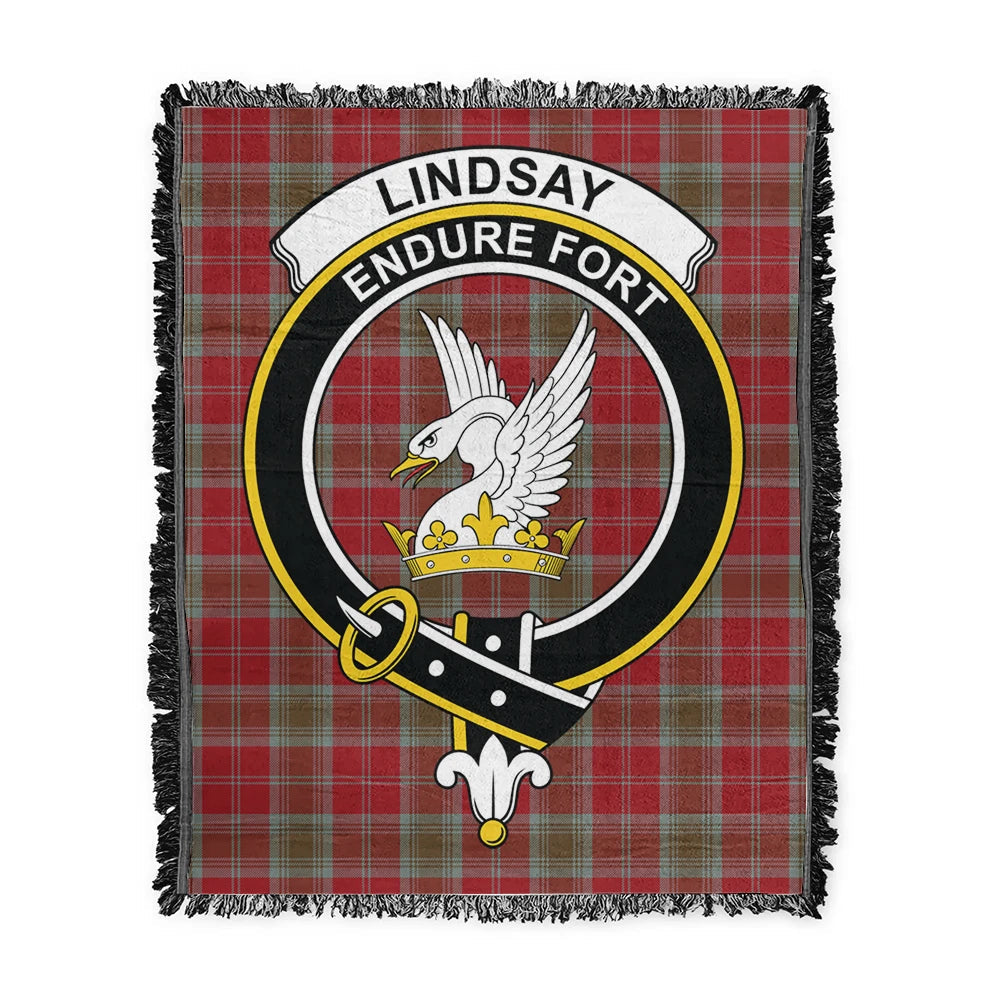 Scottish Tartan Lindsay Weathered Clan Woven Blanket Crest Style