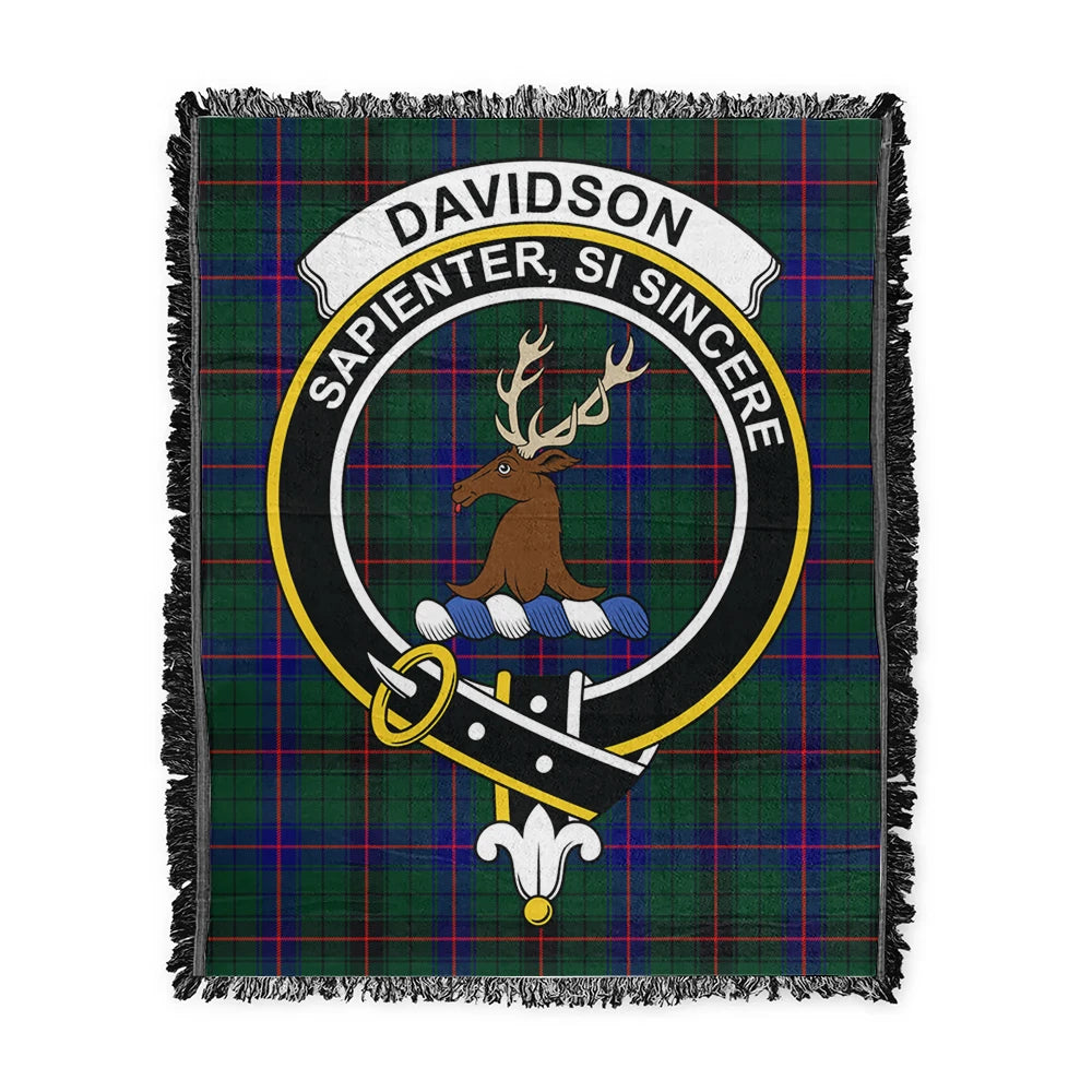 Scottish Tartan Davidson Modern Clan Woven Blanket Crest Style
