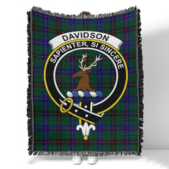 Scottish Tartan Davidson Modern Clan Woven Blanket Crest Style