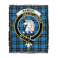 Scottish Tartan Ramsay Blue Ancient Clan Woven Blanket Crest Style