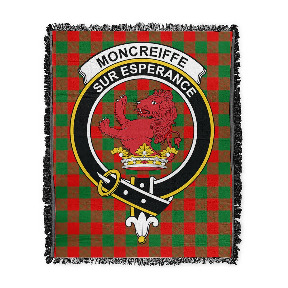 Scottish Tartan Moncrieffe Clan Woven Blanket Crest Style
