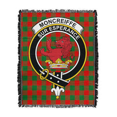 Scottish Tartan Moncrieffe Clan Woven Blanket Crest Style