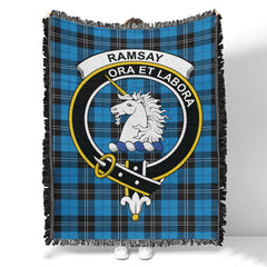 Scottish Tartan Ramsay Blue Ancient Clan Woven Blanket Crest Style