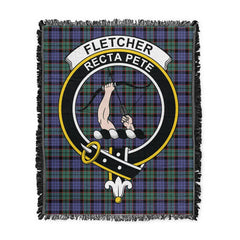 Scottish Tartan Fletcher Modern Clan Woven Blanket Crest Style