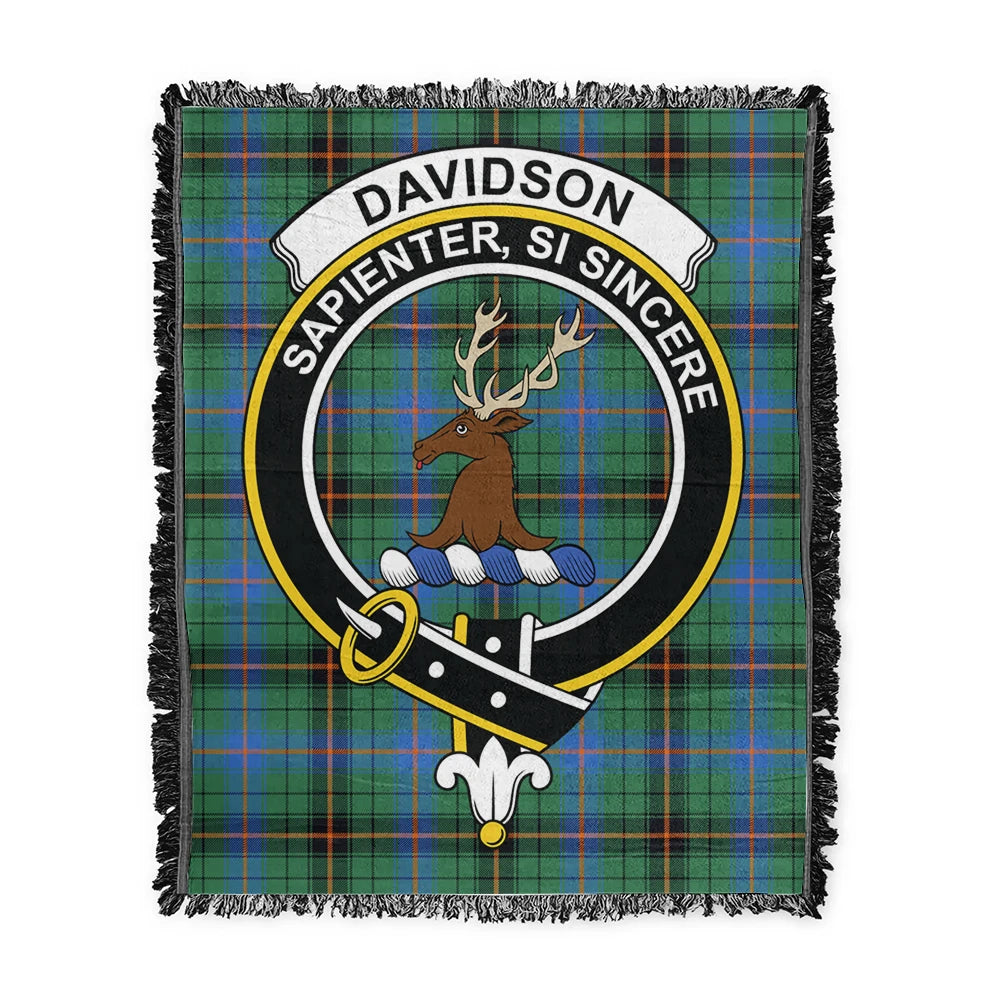 Scottish Tartan Davidson Ancient Clan Woven Blanket Crest Style