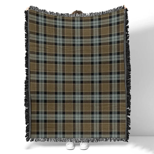 Scottish Tartan Graham of Menteith Weathered Clan Woven Blanket Plaid Style