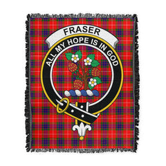 Scottish Tartan Fraser Modern Clan Woven Blanket Crest Style