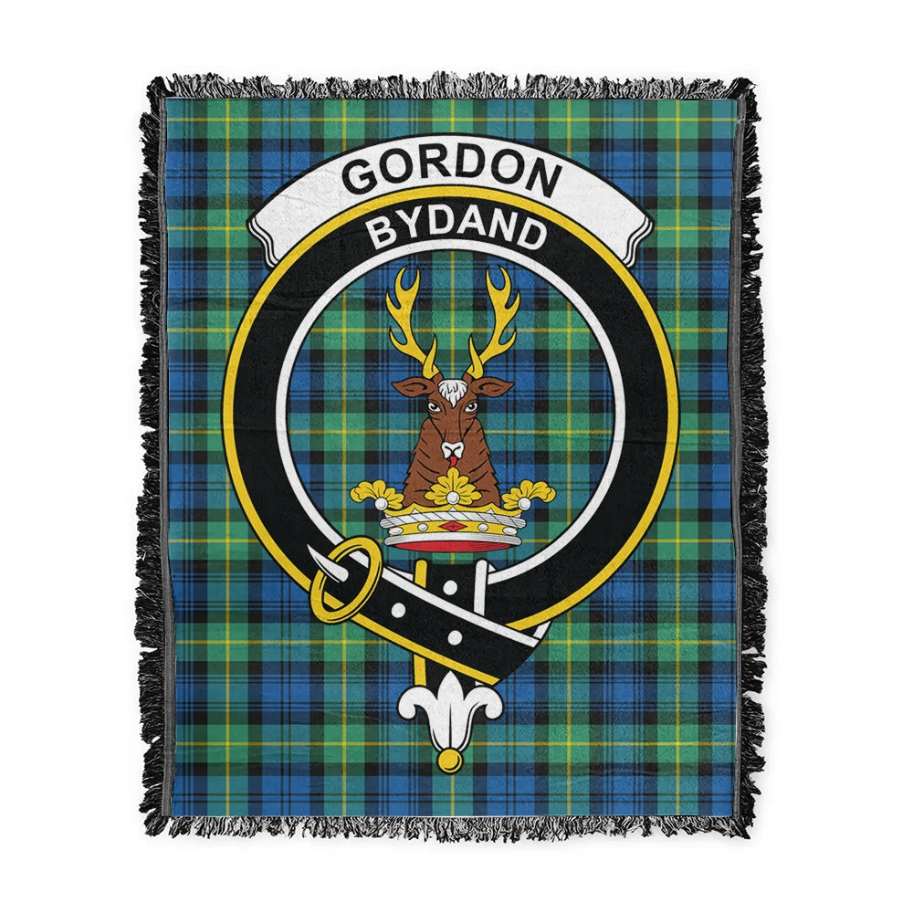 Scottish Tartan Gordon Ancient Clan Woven Blanket Crest Style