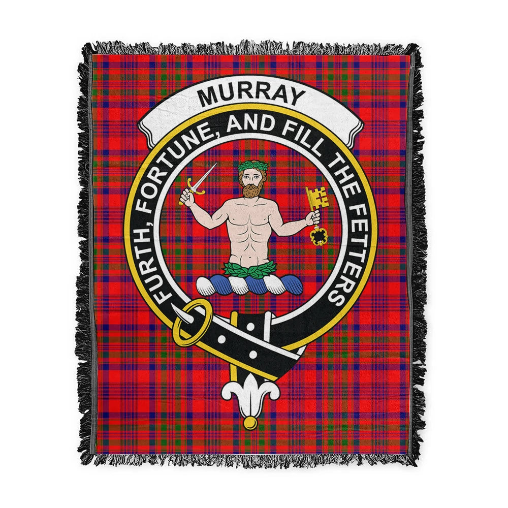 Scottish Tartan Murray of Tulloch Modern Clan Woven Blanket Crest Style