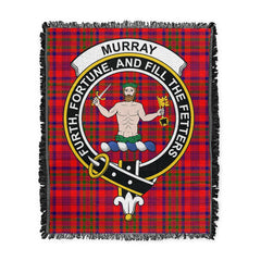 Scottish Tartan Murray of Tulloch Modern Clan Woven Blanket Crest Style
