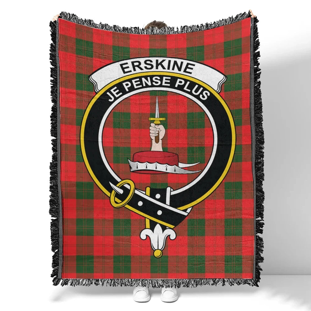 Scottish Tartan Erskine Modern Clan Woven Blanket Crest Style