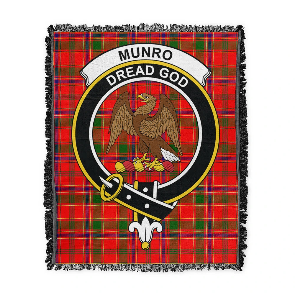 Scottish Tartan Munro Modern Clan Woven Blanket Crest Style