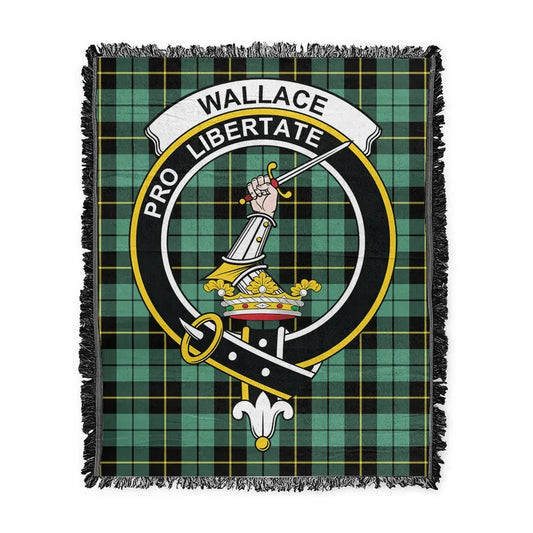 Scottish Tartan Wallace Hunting Ancient Clan Woven Blanket Crest Style