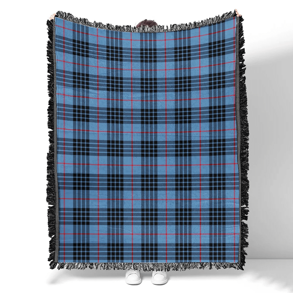 Scottish Tartan MacKay Blue Clan Woven Blanket Plaid Style
