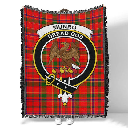 Scottish Tartan Munro Modern Clan Woven Blanket Crest Style