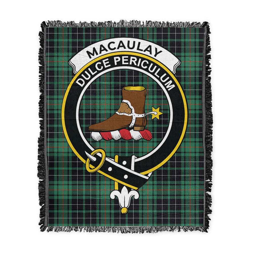 Scottish Tartan MacAulay Hunting Ancient Clan Woven Blanket Crest Style