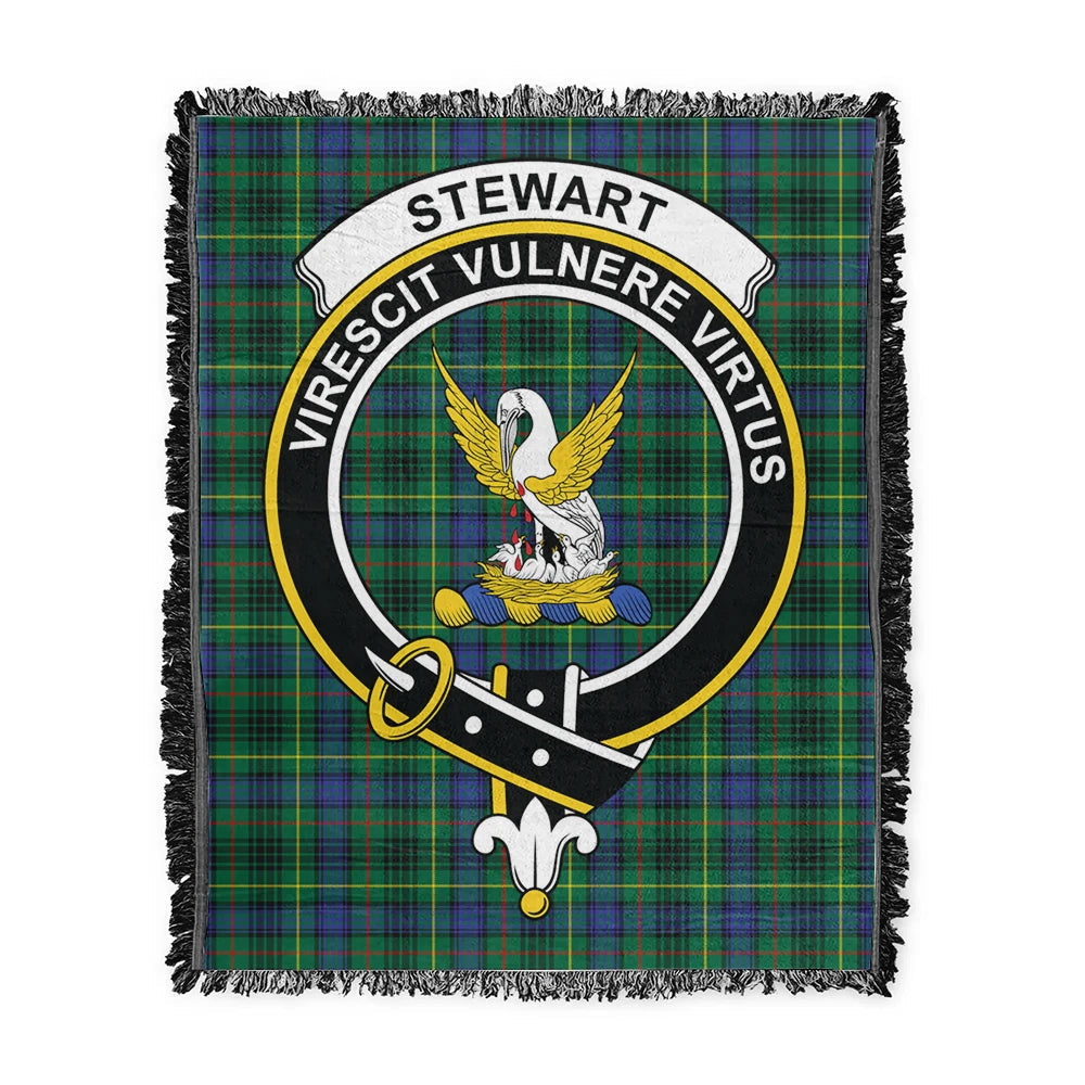 Scottish Tartan Stewart Hunting Modern Clan Woven Blanket Crest Style