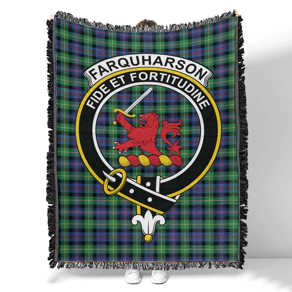 Scottish Tartan Farquharson Ancient Clan Woven Blanket Crest Style