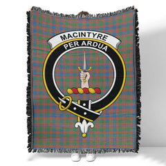 Scottish Tartan MacIntyre Ancient Clan Woven Blanket Crest Style