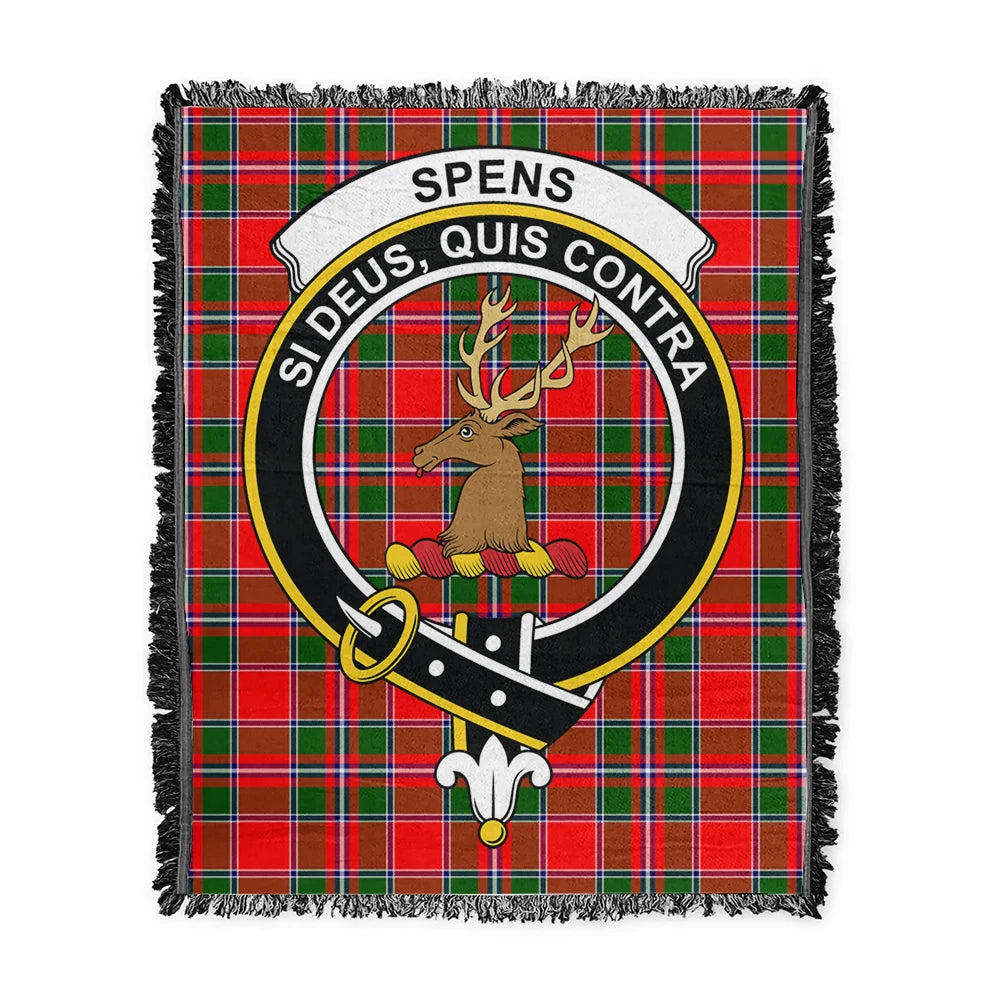 Scottish Tartan Spens Modern Clan Woven Blanket Crest Style