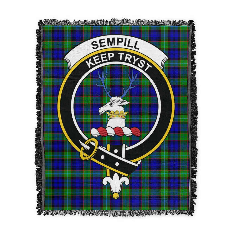 Scottish Tartan Sempill Modern Clan Woven Blanket Crest Style