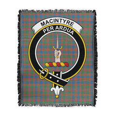 Scottish Tartan MacIntyre Ancient Clan Woven Blanket Crest Style