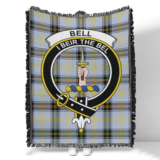 Scottish Tartan Bell of the Borders Clan Woven Blanket Crest Style