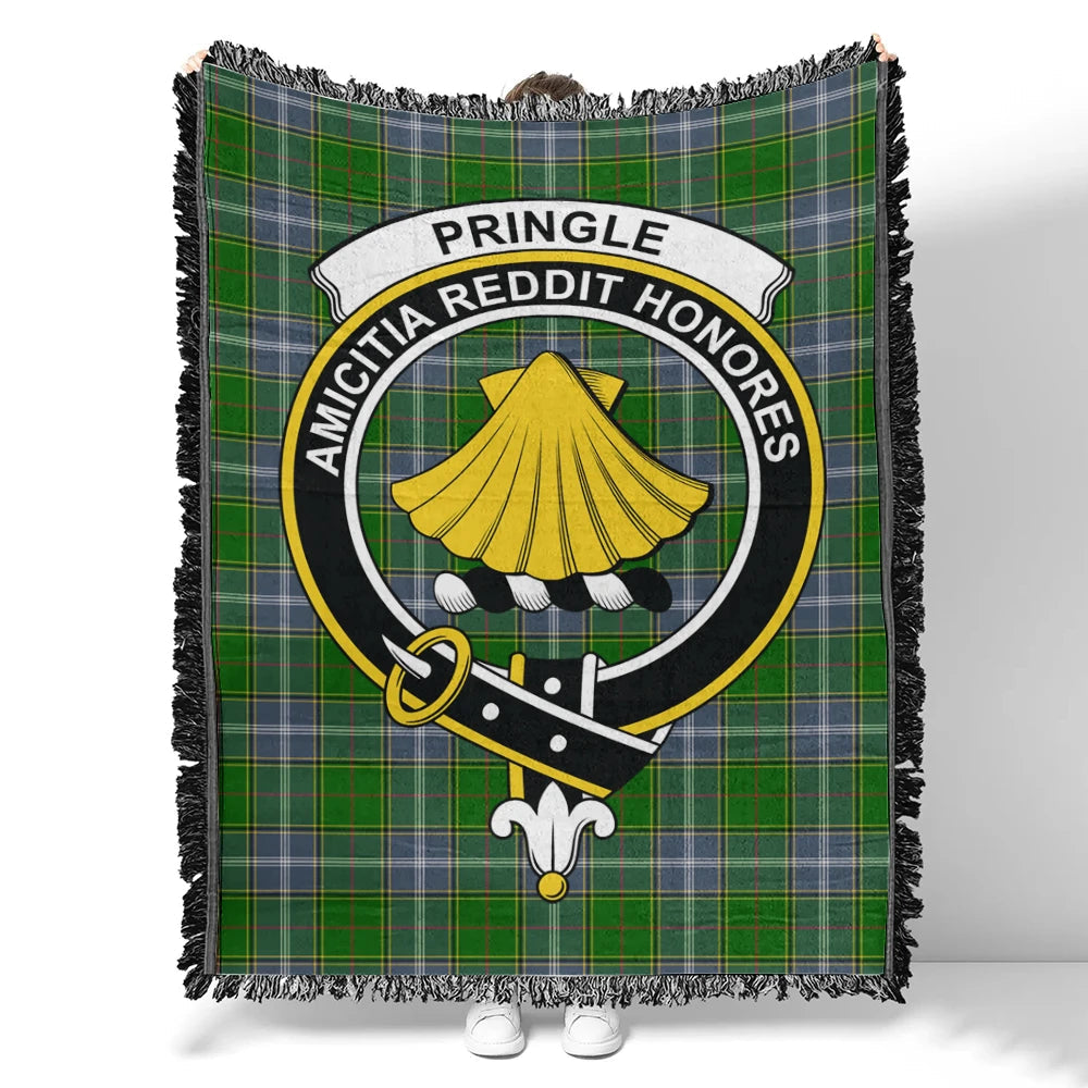 Scottish Tartan Pringle Clan Woven Blanket Crest Style