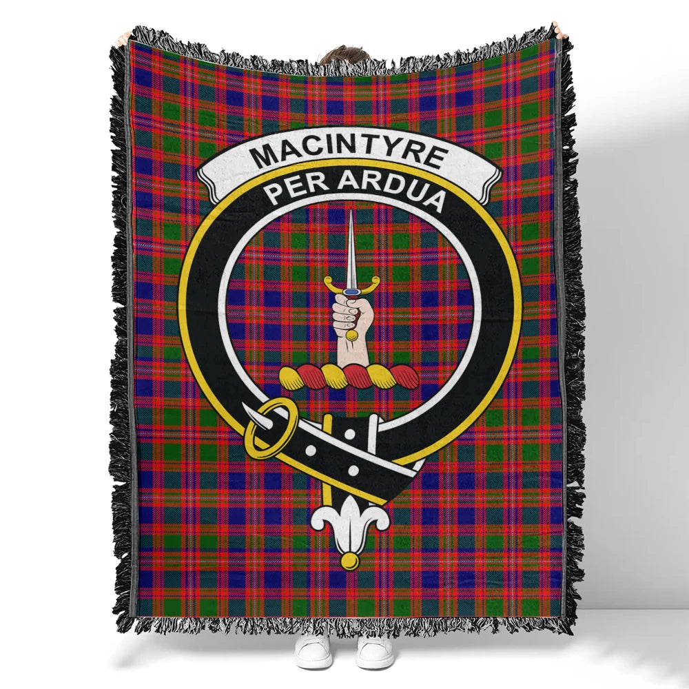 Scottish Tartan MacIntyre Modern Clan Woven Blanket Crest Style