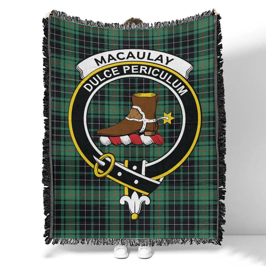 Scottish Tartan MacAulay Hunting Ancient Clan Woven Blanket Crest Style