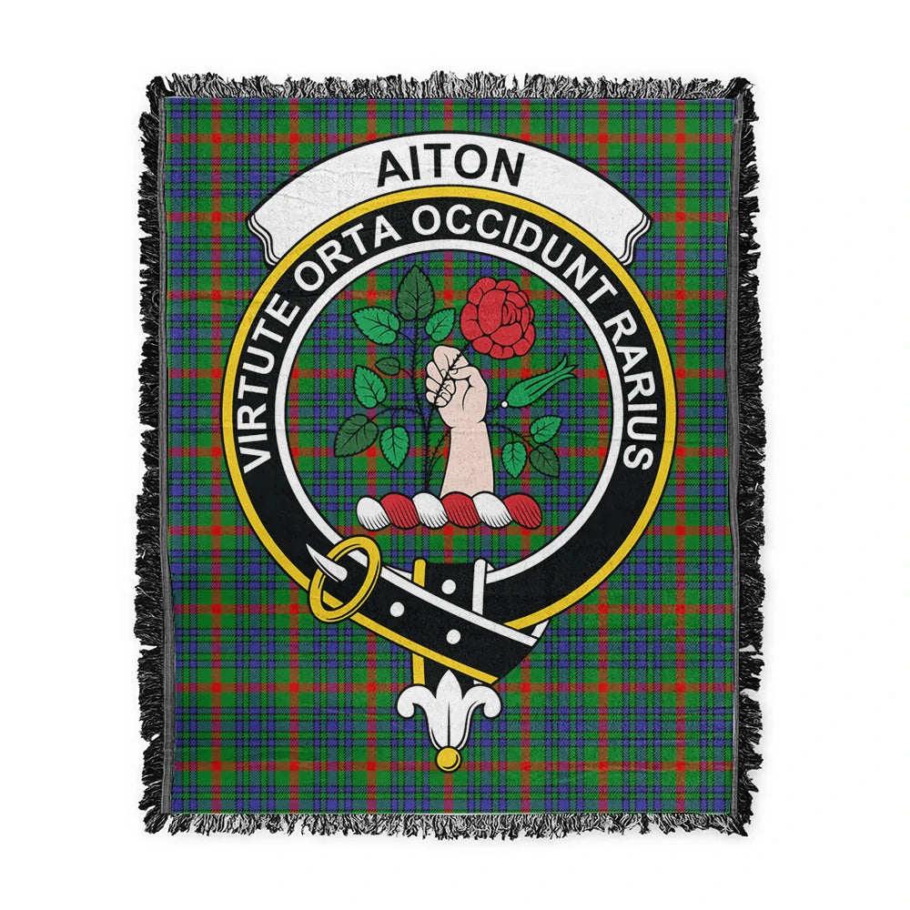 Scottish Tartan Aiton Clan Woven Blanket Crest Style