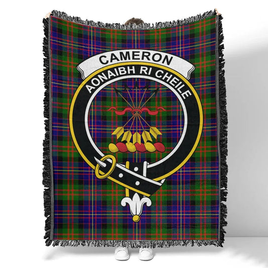 Scottish Tartan Cameron of Erracht Modern Clan Woven Blanket Crest Style