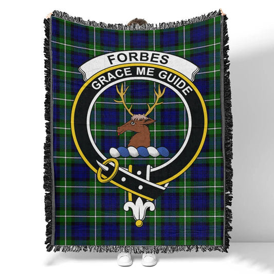 Scottish Tartan Forbes Modern Clan Woven Blanket Crest Style