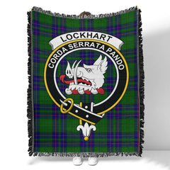 Scottish Tartan Lockhart Clan Woven Blanket Crest Style