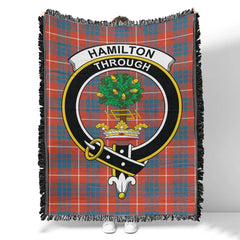 Scottish Tartan Hamilton Ancient Clan Woven Blanket Crest Style