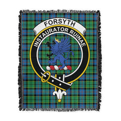 Scottish Tartan Forsyth Ancient Clan Woven Blanket Crest Style