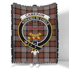 Scottish Tartan Cameron of Erracht Weathered Clan Woven Blanket Crest Style
